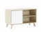 Skraut Home | Mueble de TV para Salón | 57 x 95 x 40 cm | Indicado para TV de 32/40 | Modelo Wind 100 | Puccini | Puerta Abatible Color Blanco