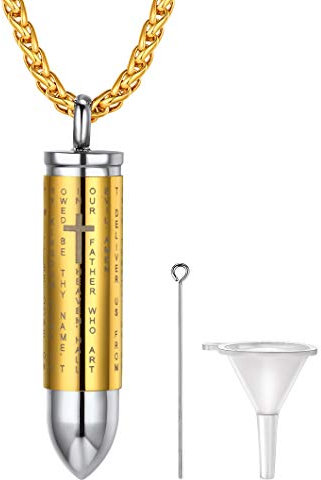 Richsteel Patrone Anhänger gold herren kette mit Geschenkebox für Kinder und Jugendlichen
