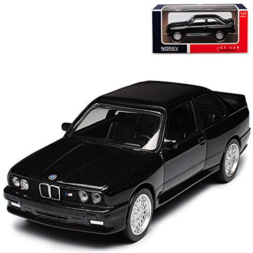B-M-W 3er E30 M3 Coupe Sport Evolution Schwarz 1982-1994 1/43 Norev Modell Auto mit individiuellem Wunschkennzeichen