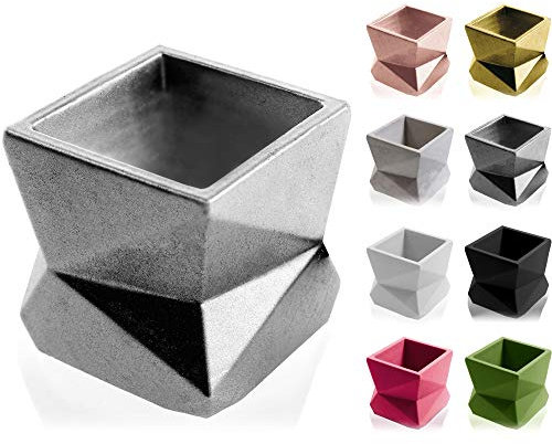CONCRETTE Blumentopf Blumenkübel Zement-Pflanzkübel Übertopf aus Beton Modern No3 Ø 7,5 cm | 17 Farben