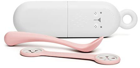 Suavinex, Set Assortiment On The Go. Set Étui + Cullière + Attache Serviette. Set Couverts Bébé avec boite. Hygge Rose