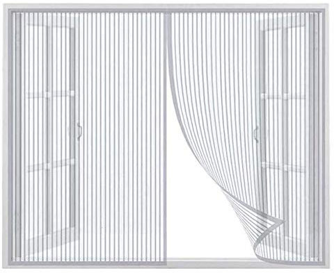 CHENG Mückenschutz Tur 145x195cm, Magnetischer Fliegenvorhang Moskitonetz Insektenschutz Schiebefenster Dachfenster, Weiß
