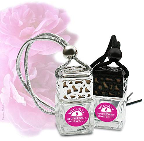 Wix & Stix Blush Peony, Rose and Oud - The Luxury Car Diffuser with Fragrance That Lasts for at Least 6 Weeks. (Silver, Blush Peony, Rose and Oud Car Diffuser 8ml)