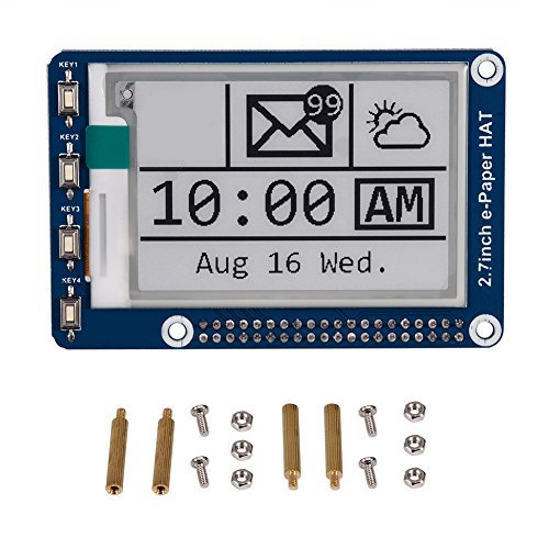 Annadue 2,7-Zoll-E-Ink-Display-HAT-Modul, 2-Farben-Anzeigetafel, E-Paper-LCD-Display-HAT, für 2B 3B Z_ero Z_ero W, Tablet-Komponente, PC-DIY-Sets