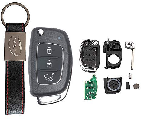 KASER Schlüssel Fernbedienung 3 Tasten mit Elektronische kompatibel für Hyundai Elantra Accent ix35 i30 Solaris Tucson i20 Santa Fe (433MHz ID46 Chip) mit zu Codierendem Transponder