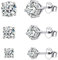 ChicSilver Silber Ohrstecker mit Zirkonia 3 Paar 925 silber damen Ohrstecker mit Zirkonia 3mm/4mm/5mm