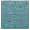 carpetfine Wollteppich Gabbeh Uni Quadratisch Türkis 120x120 cm | Moderner Teppich für Wohn- und Schlafzimmer