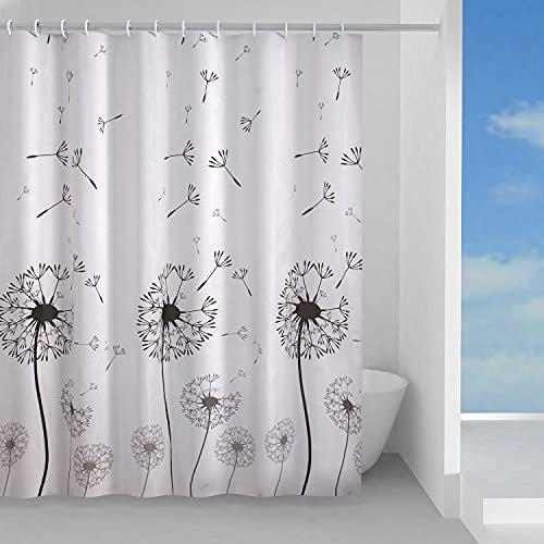 Gedy Bianco G-Desiderio 240X200, Realizzata in PES, 100% Impermeabile, Finitura Nero, Design R&S, Tenda per Doccia provvista di 12 Anelli, 2 Anni di Garanzia, 200X240