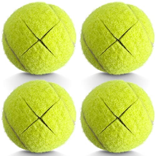 HPWFHPLF Vorgeschnittene Tennisbälle, 4 Stück Tennisbälle für Stühle, Schreibtische, Möbelbeine und Bodenschutz (Grün)