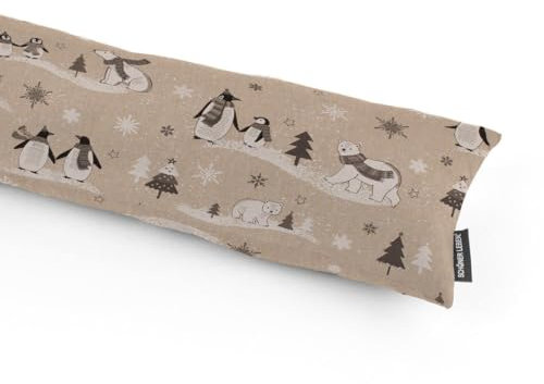 SCHÖNER LEBEN. Zugluftstopper Pinguine Eisbären Natur grau weiß, Auswahl:90cm Länge