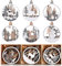 Marsui 6 Stück Holz Weihnachten Ornament Wunderland Winter Weihnachtsbaumschmuck Rustikal Bauernhaus Dekoration Glitzer Wald Rentier Schnitzerei Handwerk Weiß Weihnachtsdeko für Weihnachtsbaum