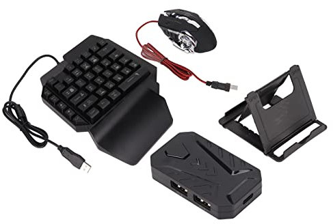 Mobiles Spielset Mobile Gaming-Tastatur-Maus-Konverter mit Tastatur und Maus-Konverter Gaming-Maus Einhändige Kabelgebundene Tastatur(Mix Pro+F6-Tastatur+G2-Maus)