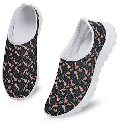 Dolyues Animal Gecko Print Damen Mesh Schlüpfen Flache Schuhe, Leichte Bequeme Outdoor Athletic Walking Sneakers (Rosa)