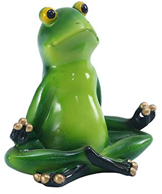 Pcscevcr Harz-Yoga-Frösche-Figur, grüne Frösche, Yoga-Pose-Skulptur, dekorative Tischornamente für Zuhause, Büro, Regaldekoration (10,8 cm)