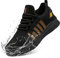 FLOWING PLUME Wasserdicht Laufschuhe Herren Sportschuhe Leicht Turnschuhe Running Schuhe Walkingschuhe Atmungsaktiv Joggingschuhe Fitness Sneaker (Schwarz Orange,40EU)
