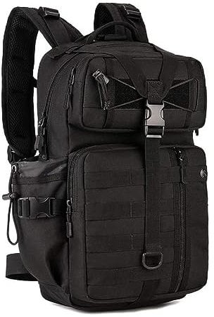 HUNTVP Militär Rucksack 30L Wanderrucksack Herren Bundeswehr Rucksack Taktischer Rucksack Wasserdicht Daypack Molle Tagesrucksack für Herren Damen Sport Reise Outdoor Camping Wandern, 30L-Schwarz