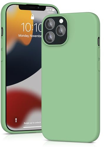 YATWIN Silicone Case for iPhone 12 Pro Max, Soft-Touch, Shockproof, DustProof, Antiskid Full Body Armour Phone Cover for Apple iPhone 12 Pro Max - Mint Green