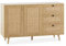 HOMN LIVING Anrichte Bella mit 3 Schubladen und 2 Türen, Eiche, Metallschienen, 120 cm (Breite) 38 cm (Tiefe) 76 cm (Höhe)