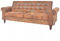 BaraSh Schlafsofa mit Armlehnen Kunstleder braun Gepolstertes Sofa Bettcouch