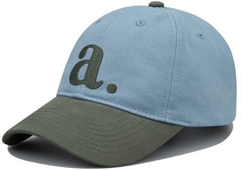 Clakllie Klassiker Baumwolle Baseballkappen mit Stickerei Modisch Zweifarbige Baseballmütze Einstellbare Golf Dad Hut Low Profile Trucker Cap Sommer Sport Cap,HBC06-Blue/Gray