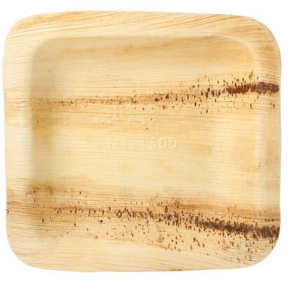 PAPSTAR Lot de 25 coupelles carrées en feuille de palmier pur - 900 ml - 26 cm x 25 cm x 4 cm