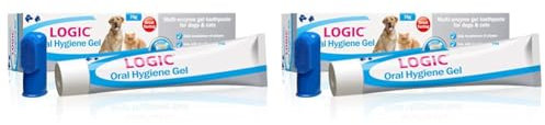 Logic Oral Hygiene Gel for Cats and Dogs, 70 g with Finger Toothbrush, 1 Count (Pack of 2)