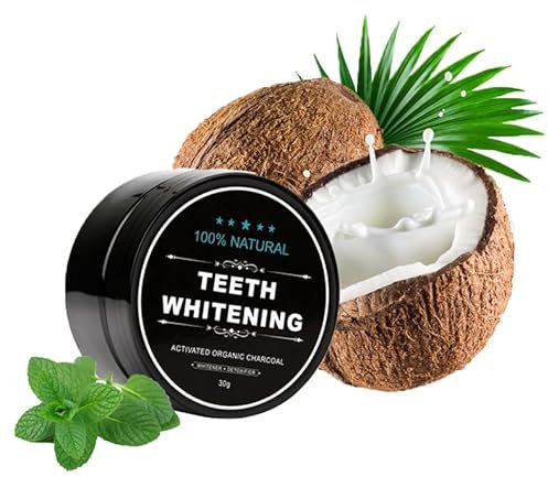 Orgrul Polvo blanqueador de dientes blancos, limpieza dental para dientes blancos, polvo de carbón activado de coco natural, blanqueamiento dental, eliminación de manchas dentales