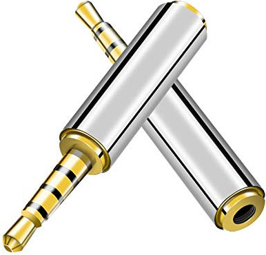 NTTVIP 3.5mm Male to 2.5mm Female Stereo Audio Headphone Audio-Klinkenadapter,Converter Jack, für Headset, Audio Kopfhörer, Mikrofon (2 Stücke-3.5 to 2.5mm M/F)