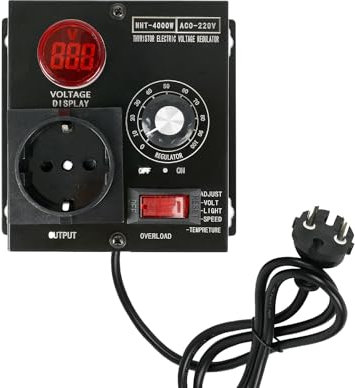 Drehzahlregler 230V ist Geerdet, Spannungsregler Motor Lüfter, AC 9A 4000W Drehzahlregler Dimmer Voltage Regulator für Lichtsteuerung Geschwindigkeitssteuerung Temperatursteuerung (A)