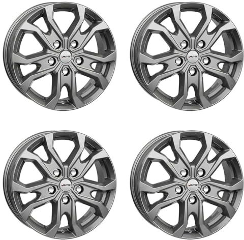 4x AUTEC Felgen Alufelgen KISO 7.0x17 ET46 5x108 Titansilber kompatibel mit Opel Vivaro Combo Zafira Life