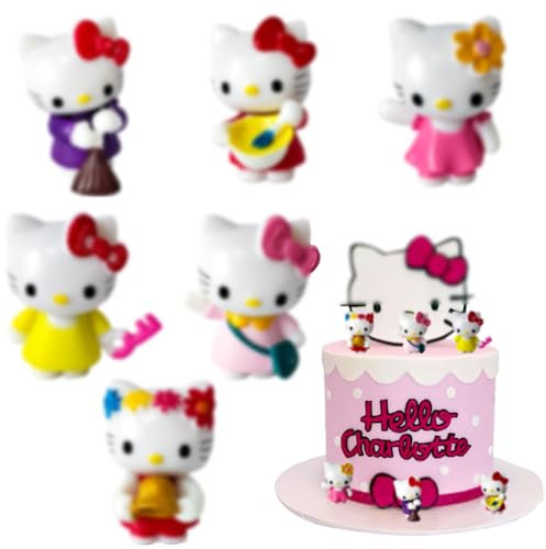 Mini Figure 6 Pezzi,Cake Topper Bambina,Torta Decorazione Bambina,Cartoon Modello,Topper Figurine,Decorazioni Torta Compleanno,Giocattoli Decorazioni,Bambini Compleanno Decorazione