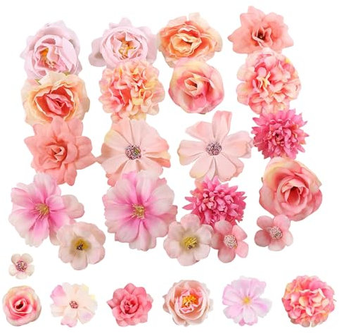 HDGSAFD Lot de 2 Paquets de Matériaux de Fleurs Artificielles pour la Fabrication de Couronnes - Têtes de Fleurs