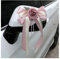Pmnzdy 2 Stück Autoschleifen Seidenblume Simulation Blume Schleife Autoschmuck Auto Car Türgriffleiste Rückspiegel Hochzeit Stuhl Zurück für Kirche Hochzeitsauto Hochzeit Beerdigung Party Deko Rosa