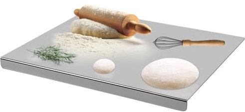 304 Stainless Steel Cutting Board(40x30cm), Chopping Board Heavy Duty for Meat Cheese Vegetable Fruit Baking Pastry, Chopping Board with Rounded Edges, Can Protect The Tabletop