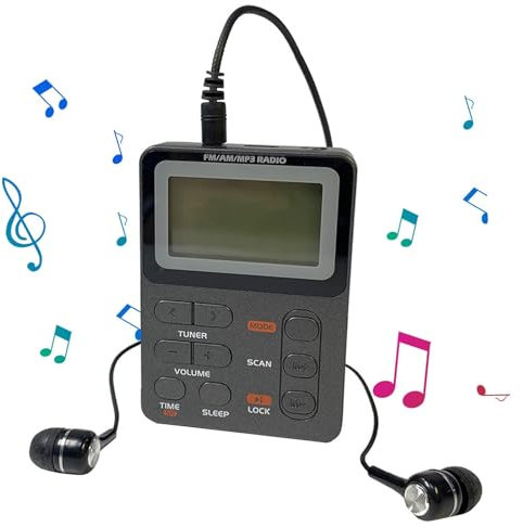 Radio FM de Poche Radio Walkman Mp3, Radio FM numérique Multifonction | Lecteur Mp3 Rechargeable | Haut-Parleur multimédia Radio Walkman avec rétroéclairage pour programmes Radio, émissions Musicales