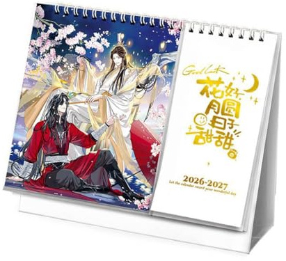 Heaven Official's Blessings Adventskalender 2026 2027, Tischkalender Mit Loseblattwerk Jan 2026 - Dez 2027, Anime Poster Biennale Büro Kalender