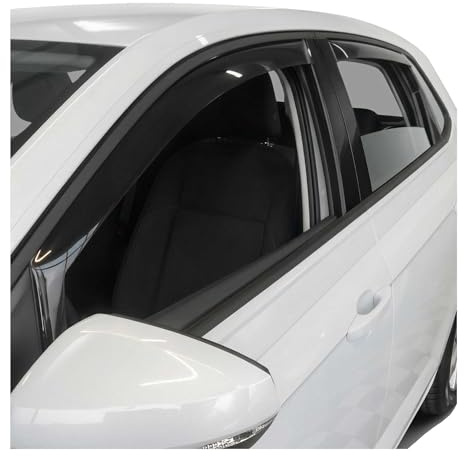 OMAC Windabweiser für VW Polo 2017-2026 Acryl Dunkel 4tlg | Regenabweiser, Schützt vor Regen und Spritzwasser, waschstraßenfest
