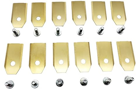 12x Messer aus Titan 35mm x 18mm x 0,75mm für Husqvarna Automower 105,108,305,308,308X,310,315,315X,320,330X,420,430X,435X AWD,440,450X,520, 550 G1,G2,G3,210C,220AC,230ACX,260ACX,265ACX,330ACX,SH