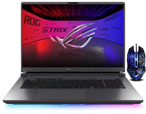 ASUS ROG Strix G18 (2025) Ordinateur portable de jeu 18 2,5K 240 Hz 16:10, NVIDIA GeForce RTX 5080, Intel Core Ultra 9 275HX, 64 Go de RAM DDR5, 4 To M.2 PCIe SSD, WiFi 7, Win11 Pro - Gris éclipse