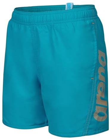 ARENA Jungen Badehose Badeshorts Swimshorts Fundamentals Logo JR Boxer R, Farbe:Ozeanblau, Artikel:-830 tuquoise-Parrot, Größe:152