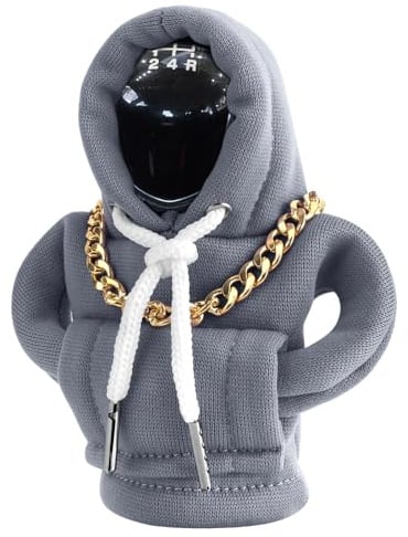 Kreative Schalthebel Hoodie mit Halskette, Auto Schaltknauf Abdeckung | Lustige Kfz Schalthebel Abdeckung, Manueller Oder Automatischer, Auto Deko Innenraum