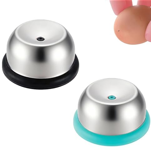 2PCS Egg Piercer for Raw Eggs, Stainless Steel Needle Egg Punch Tool with Black or Blue Anti-Slip Base to Get Good Hard Boiled Eggs for Home and Commercial Kitchen Use