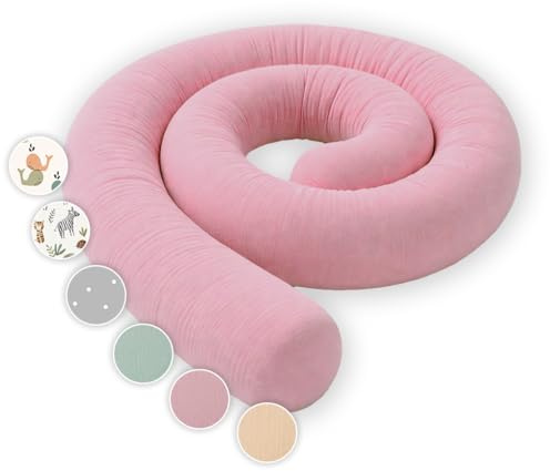 Lovely Hippo Seitenschläferkissen aus 100% Baumwolle – Bettschlange Body Pillow, Lange Kopfkissen Bettrolle, Nackenrolle Kissen (Flieder, 200 cm)