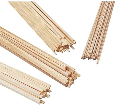 Rayher 6413000 Baguettes carrées en pin 1 m x 10 mm
