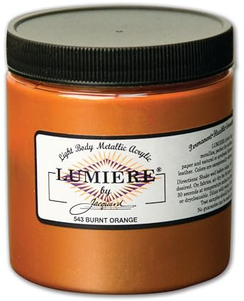 Jacquard Lumiere Fabric Color 8 oz Jar - Burnt Orange by Jacquard