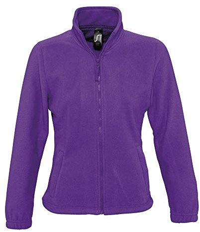 Sol’S North - Veste Polaire Femme - Matière Micro Polaire - Anti-bouloche - Poignées élastiquées - Violet Foncé - XL