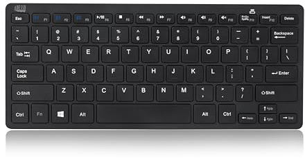Adesso SlimTouch WKB-1100BB Bluetooth 3.0 Mini Keyboard with Scissor-Switch, Multimedia and Internet Hotkeys, 78-Key US Layout, and 30 Feet Working Range
