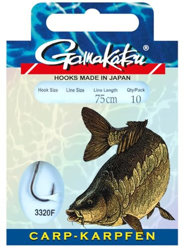 Gamakatsu Carp LS-3320 75cm - 10 gebundene Karpfenhaken