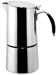 ILSA Omnia Caffettiera Espresso, con Fondo Induzione, Acciaio Inossidabile, Argento, 4 Tazze