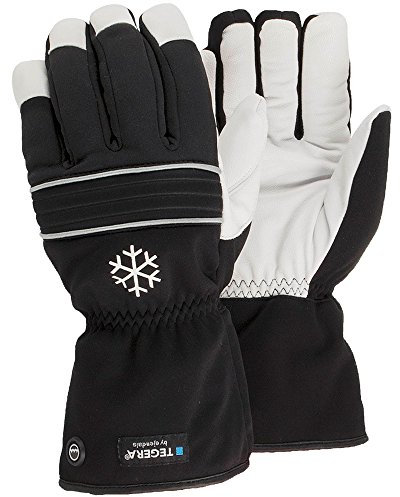 Ejendals Lederhandschuh Tegera 296, Größe 9, 1 Stück, schwarz/weiß, 296-9